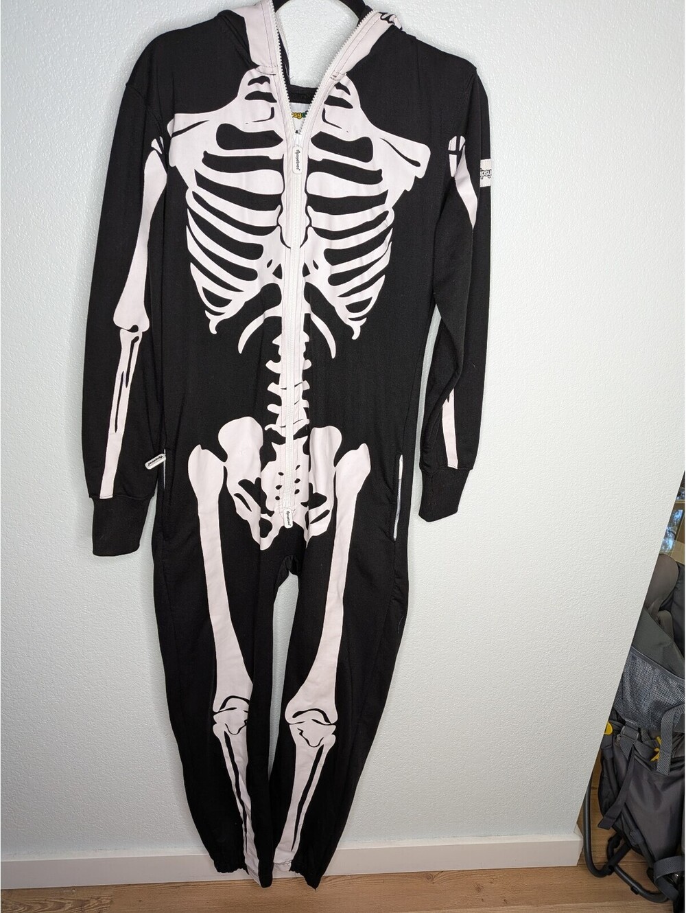 Tipsy Elves Skeleton Hooded Halloween One Piece Pajamas Adult Medium